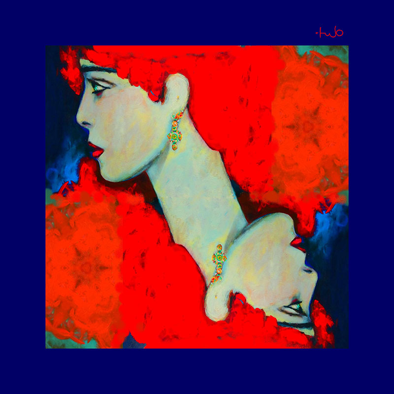 Alter Ego in Blu - 85 X 85 cm