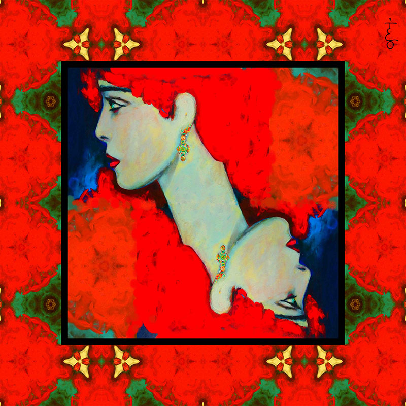 Alter Ego in Rosso - 85 X 85 cm